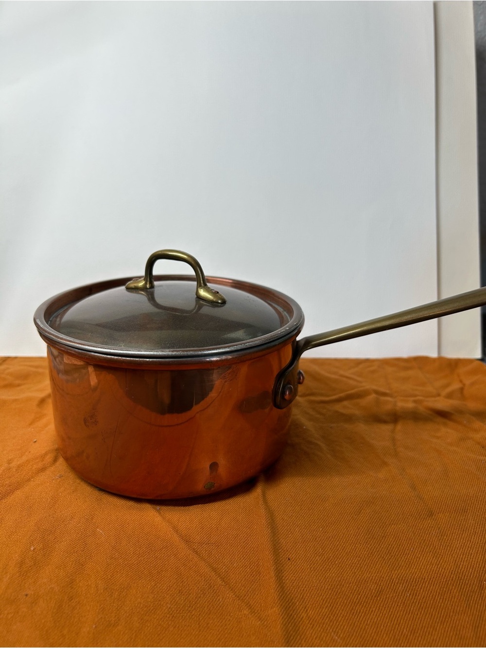 Copral Copper & Brass 6” Saucepan with Lid. Made in Portugal.